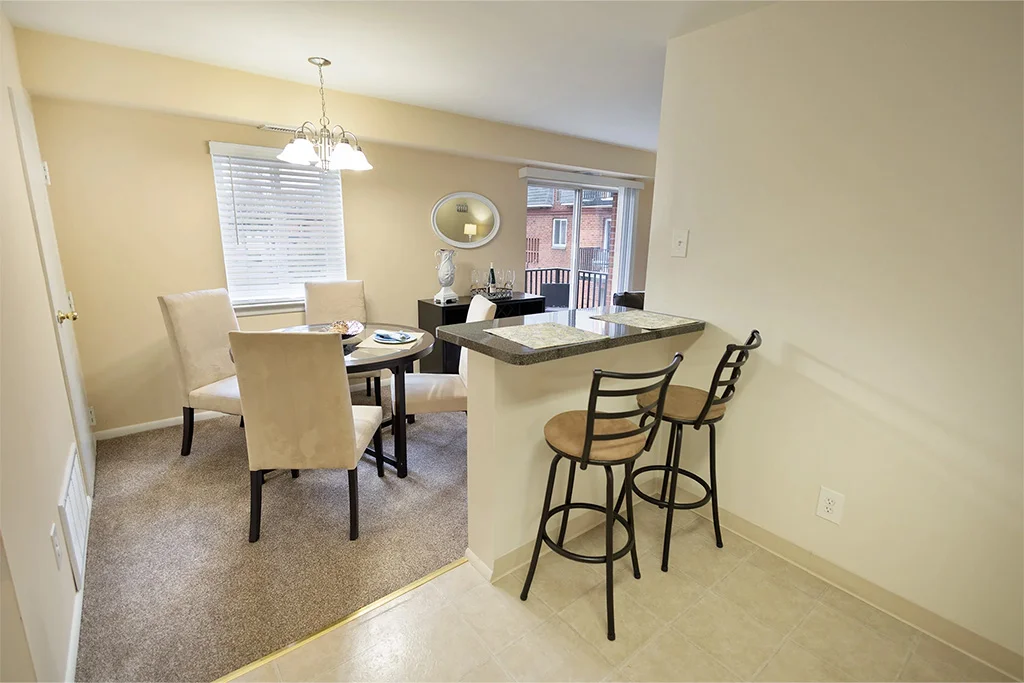 Open-concept kitchen and dining area in Salem Harbour